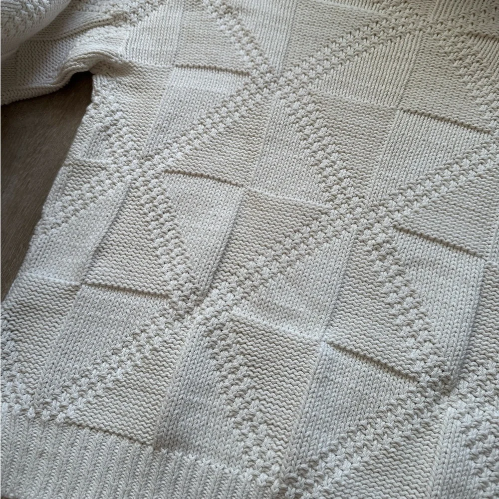 Women’s vintage 80’s Oversized Cream Knit Sweater 100% Cotton